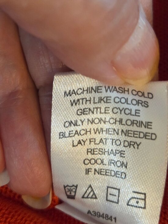 Laurie Felt Daisy Print V-Neck Orange Sweater Tunic Small Flower Power 70s Retro - Picture 11 of 12